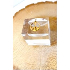 Μενταγιόν Μοτίφ σε Κίτρινο Χρυσό 14Κ Σύμβολο Ειρήνης με ζιργκόν (N234)